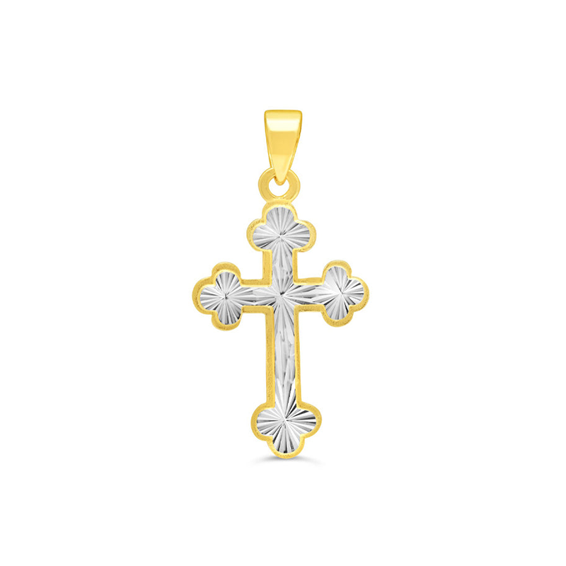 10 Karat Yellow Gold Fancy Religious Italian Cross