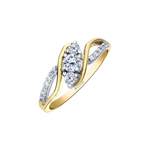 0.50TDW Canadian Diamond Engagement Ring in 14K Yellow Gold