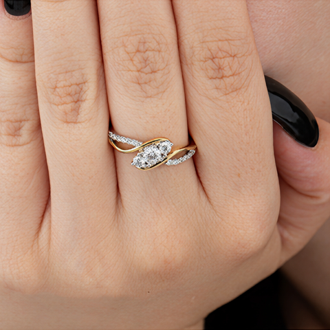 0.50TDW Canadian Diamond Engagement Ring in 14K Yellow Gold 
