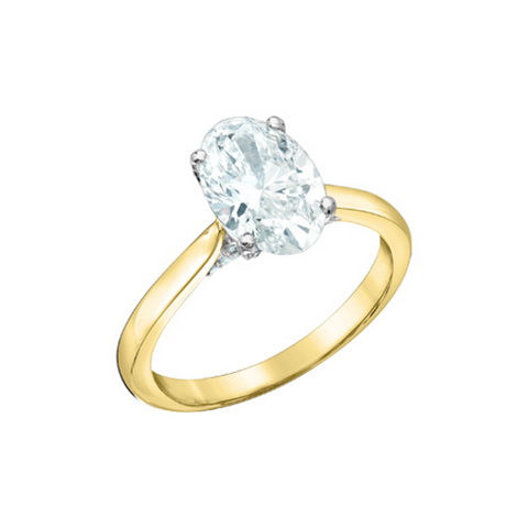 3.19TDW Lab Grown Diamond 14K Yellow Gold Oval Ring