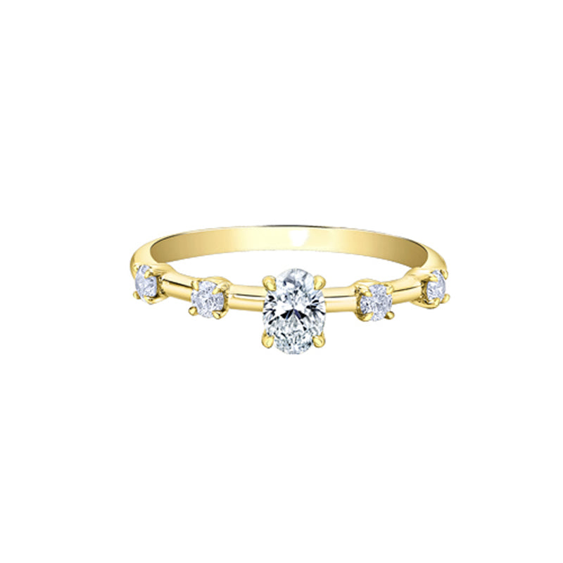 14K Yellow Gold 0.50TDW Canadian Diamond Oval Engagement Ring