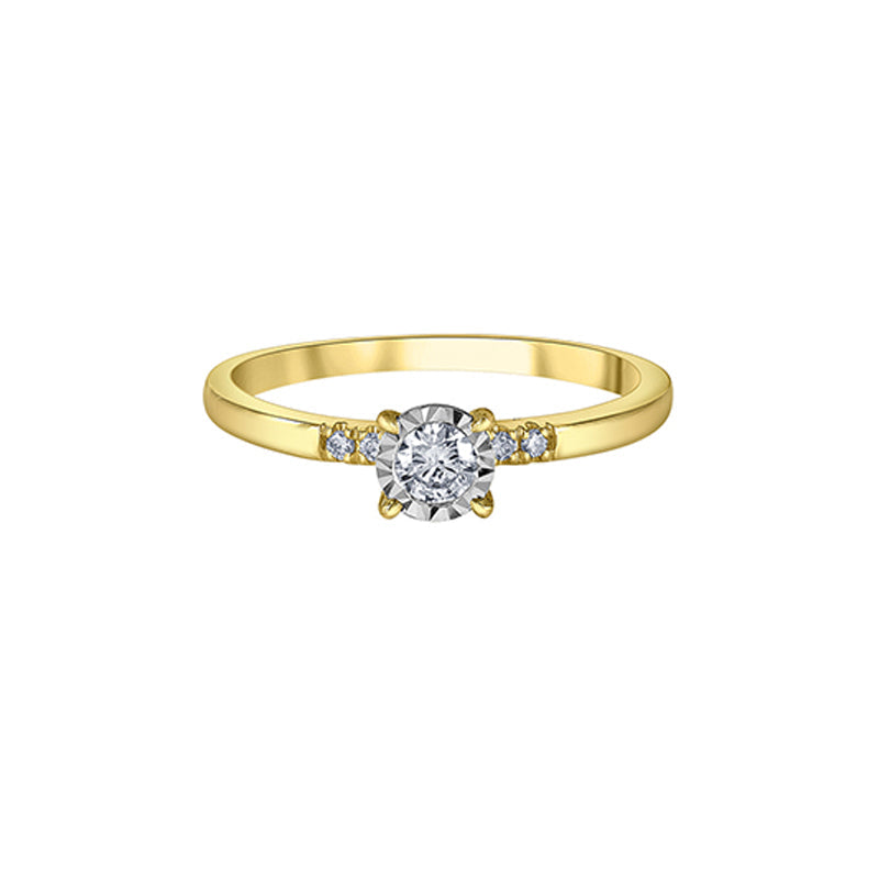 0.20TDW Diamond Promise Ring in 10K Yellow Gold