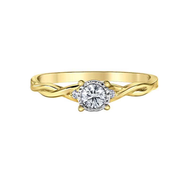 10K Yellow Gold 0.20TDW Diamond Promise Ring