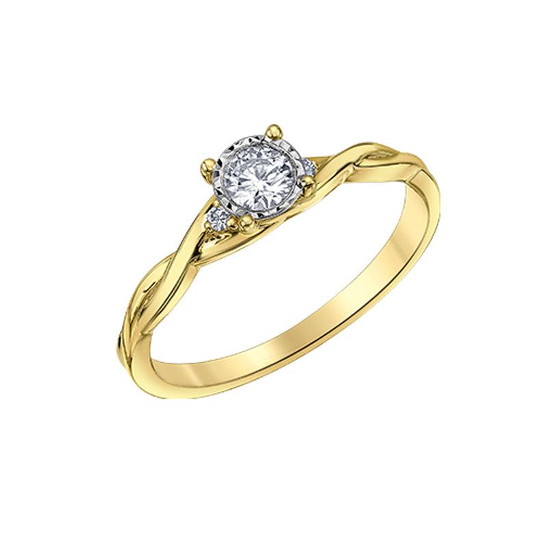 10K Yellow Gold 0.20TDW Diamond Promise Ring