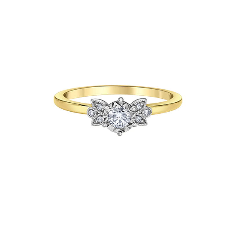 10K Yellow Gold 0.20TDW Diamond Promise Ring