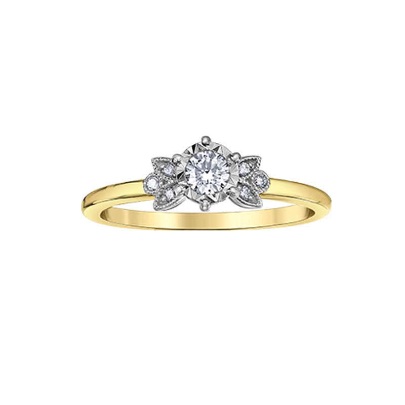 10K Yellow Gold 0.20TDW Diamond Promise Ring