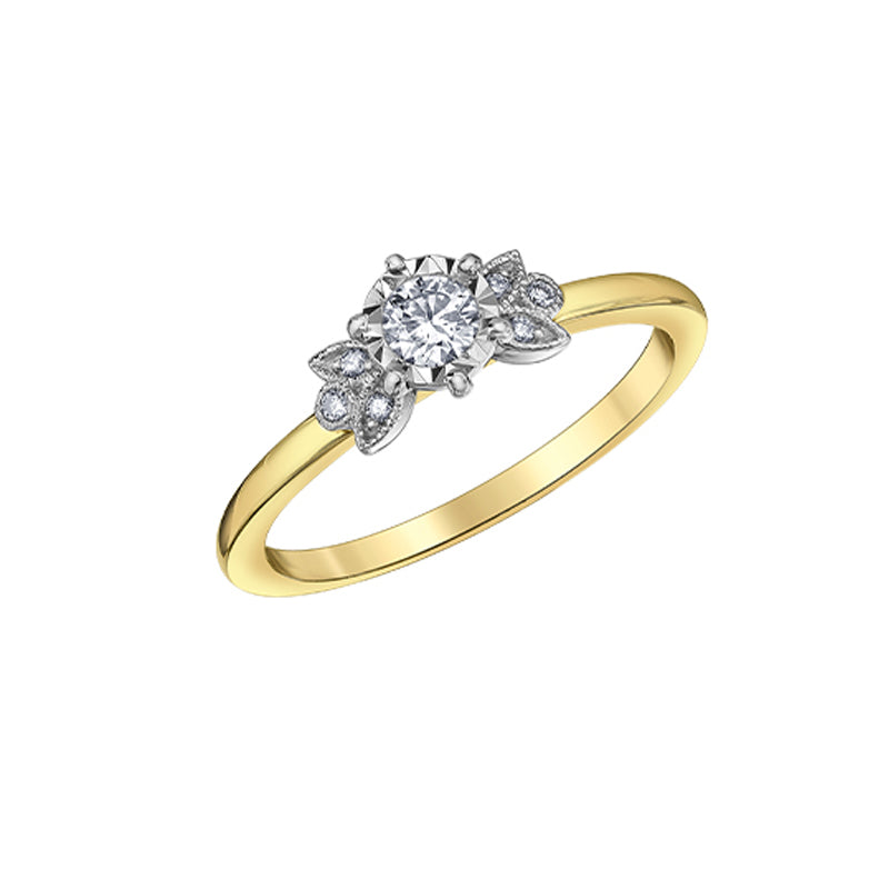 10K Yellow Gold 0.20TDW Diamond Promise Ring