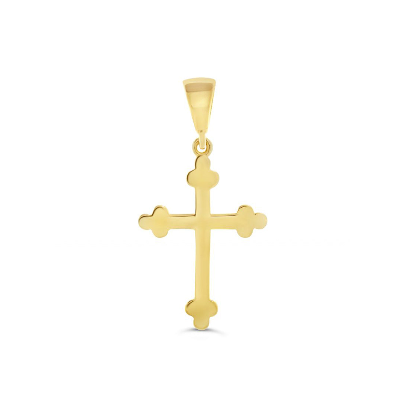 10 Karat Yellow Gold Religious Orthodox Cross Pendant