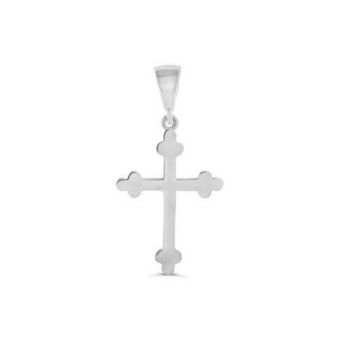 10 Karat White Gold Religious Orthodox Cross Pendant