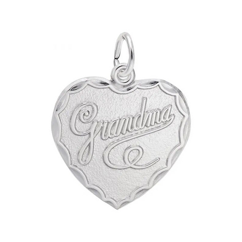 Sterling Silver Grandma Heart Charm