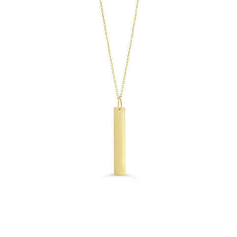 10K Yellow Gold Long Monogram Pendant