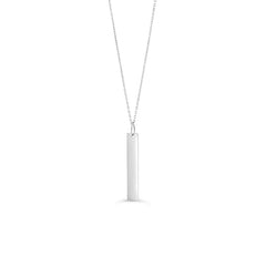 10K White Gold Long Monogram Pendant