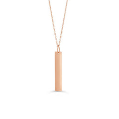 10K Rose Gold Long Monogram Pendant