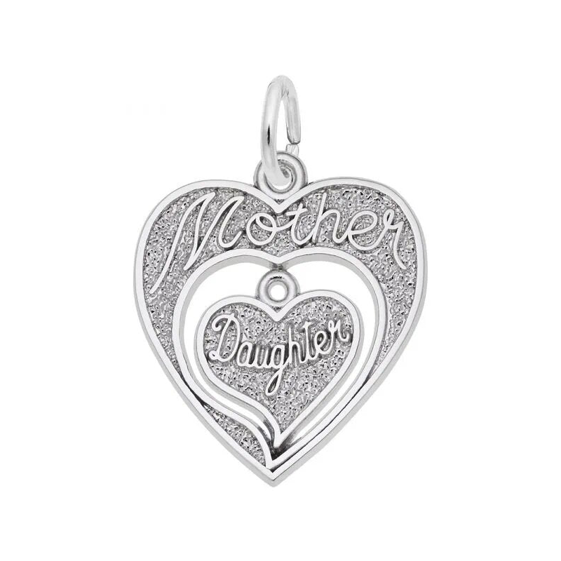 Sterling Silver Mother Daughter Hearts Charm