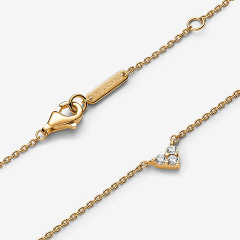 Pandora Triple Stone Heart Collier Yellow Necklace