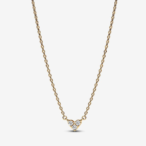 Pandora Triple Stone Heart Collier Yellow Necklace