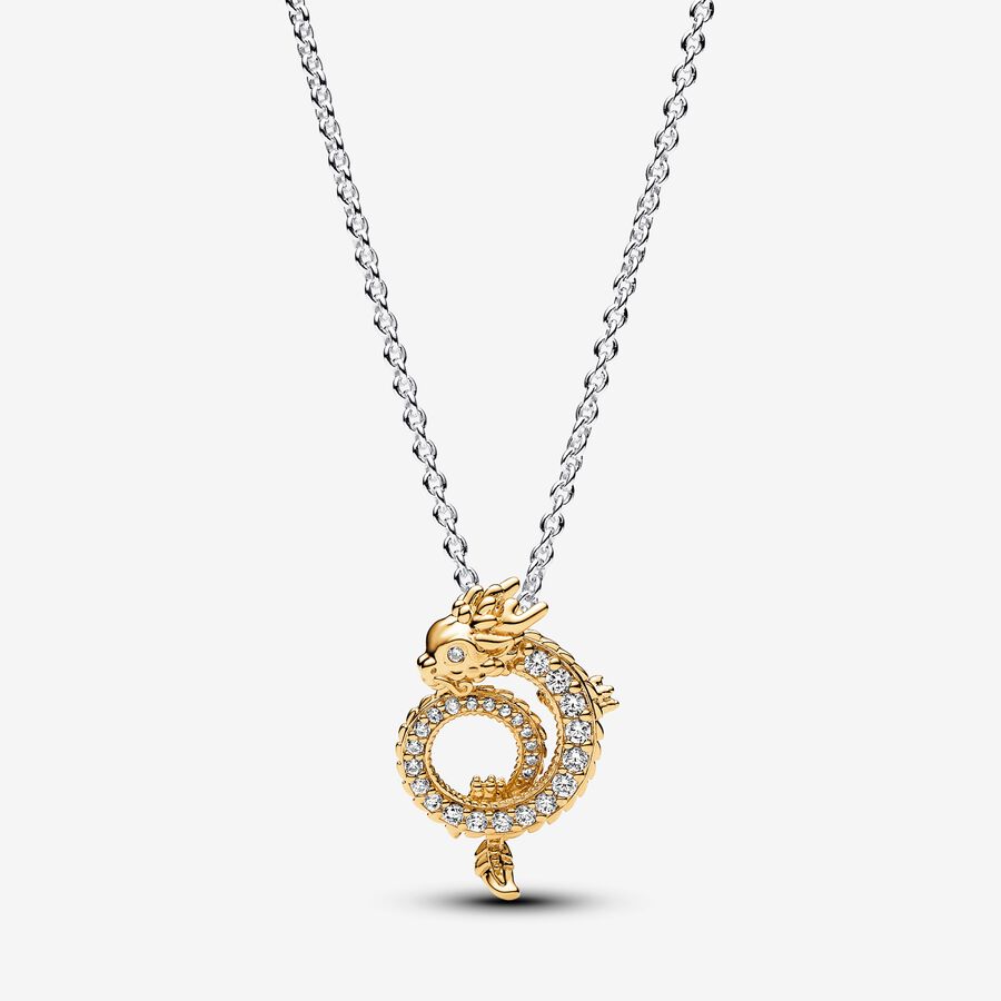 Pandora Two-tone Chinese Year of the Dragon Collier Necklace