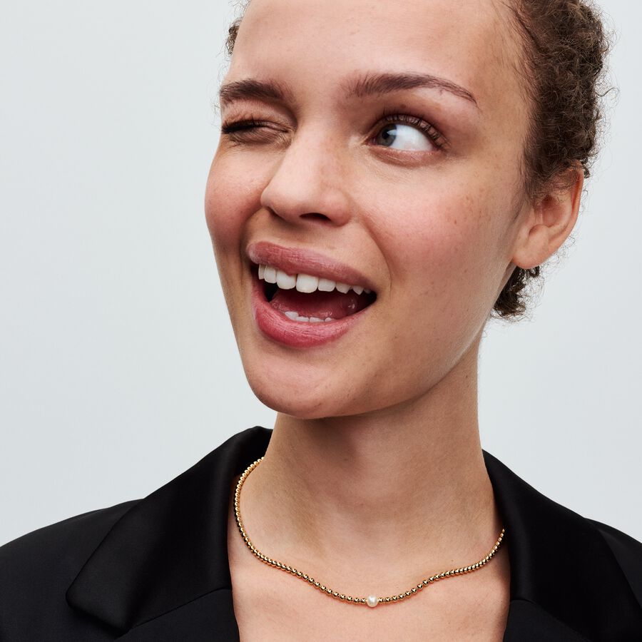 Pandora Treated Freshwater Cultured Pearl &amp; Beads Collier Necklace