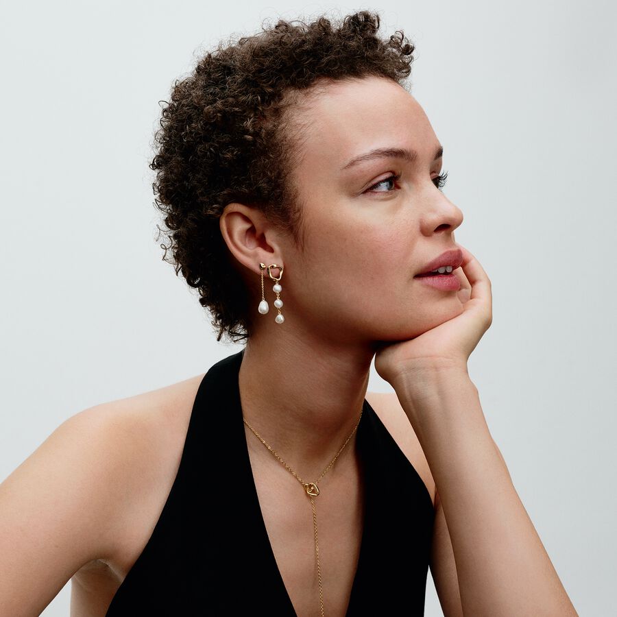 Pandora Organically Shaped Circles T-bar Necklace