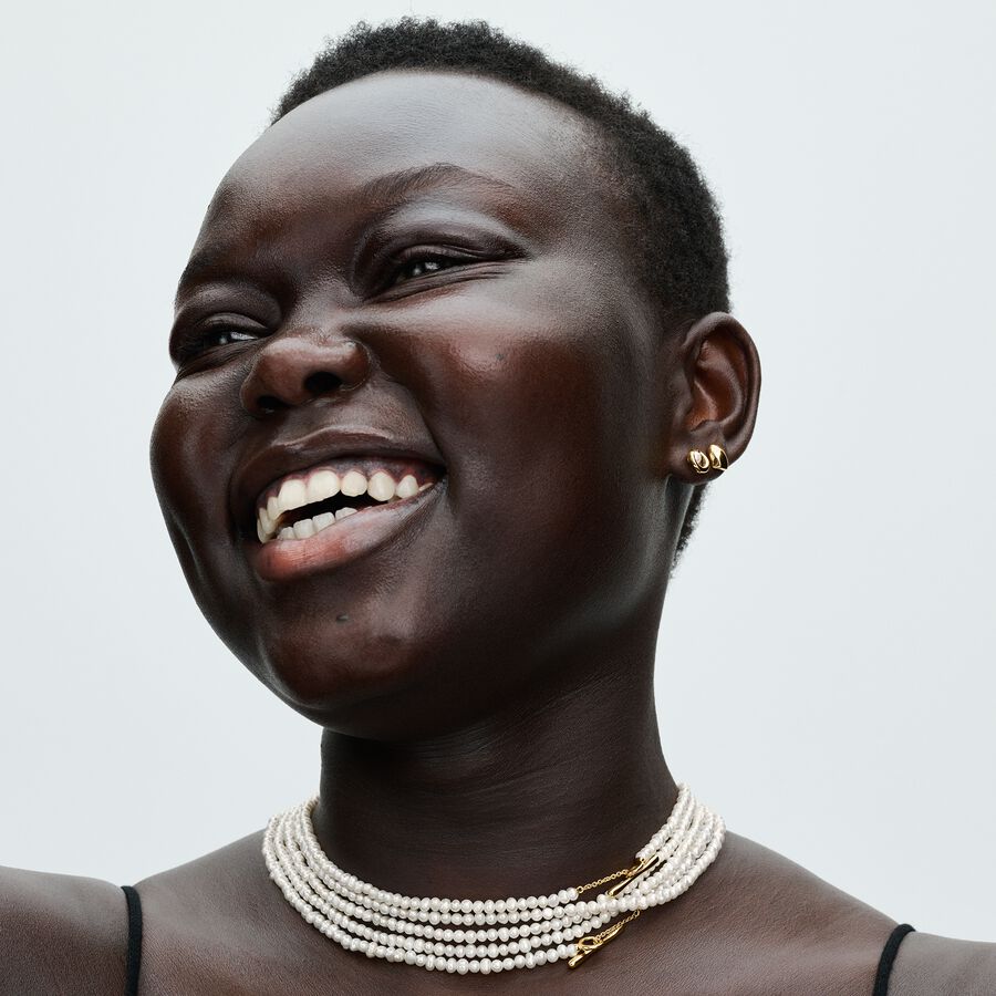 Pandora Treated Freshwater Cultured Pearls T-bar Collier Necklace