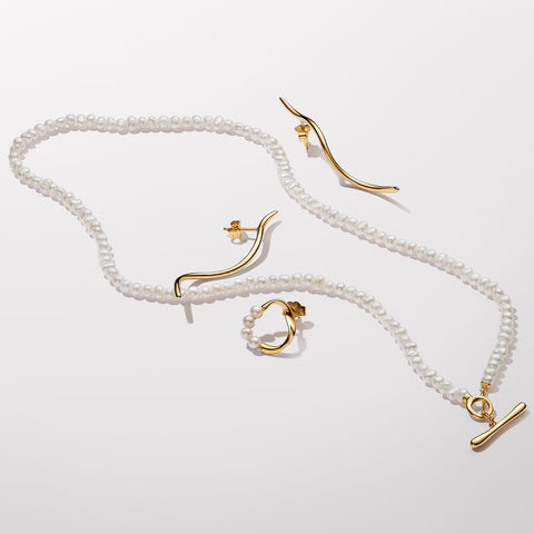 Pandora Treated Freshwater Cultured Pearls T-bar Collier Necklace
