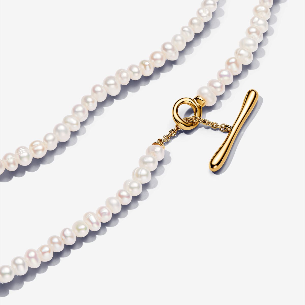 Pandora Treated Freshwater Cultured Pearls T-bar Collier Necklace