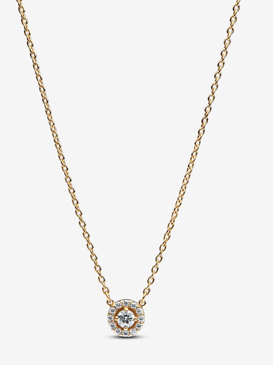 Pandora Round Pave Halo Pendant Necklace