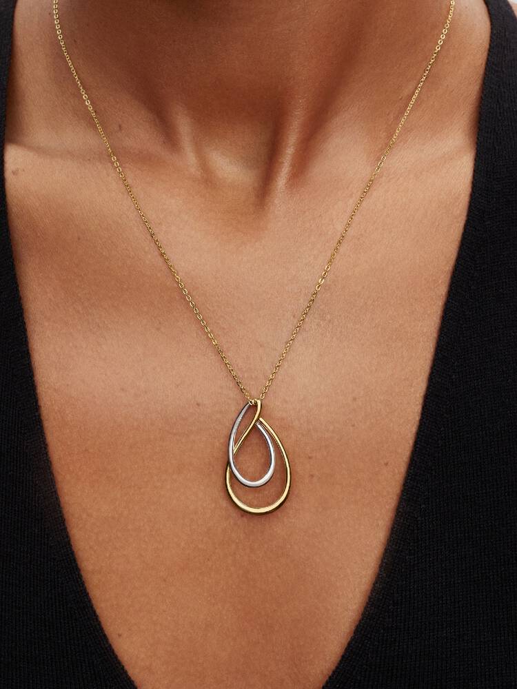 Pandora Two-Tone Double Pendant Necklace