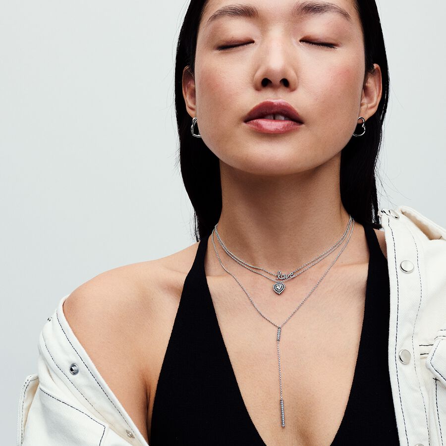 Pandora Sparkling Handwritten Love Collier Necklace