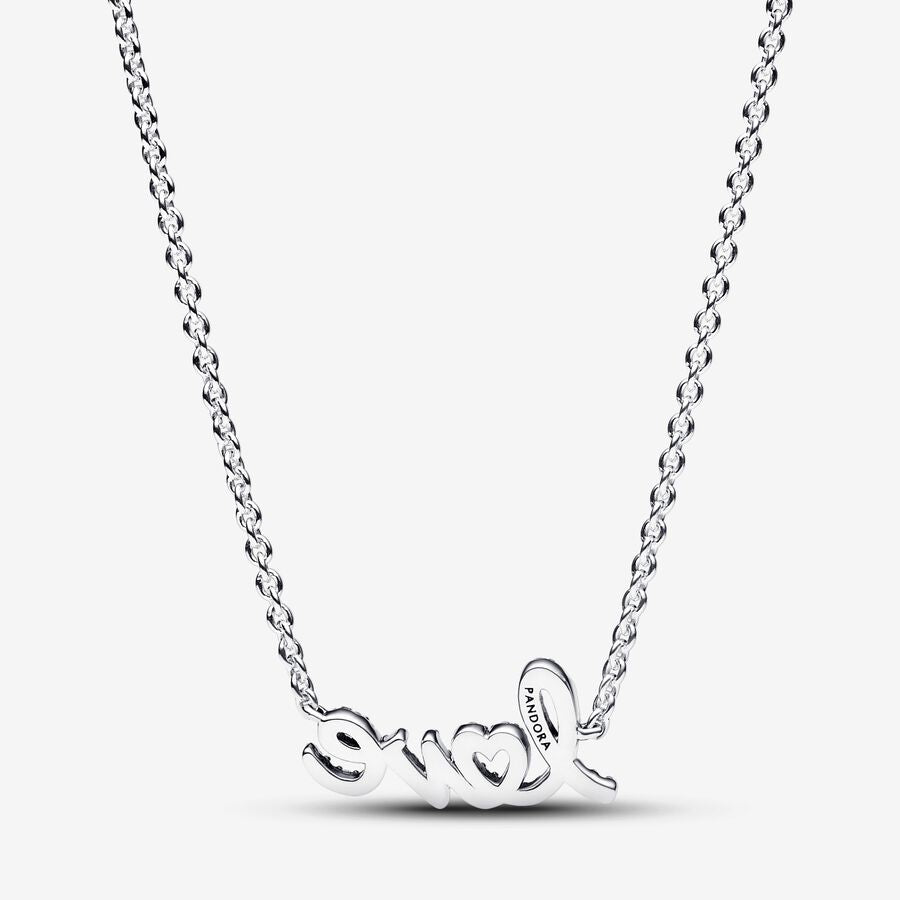 Pandora Sparkling Handwritten Love Collier Necklace