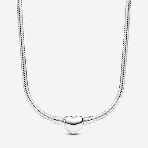 Pandora Moments Heart Clasp Snake Chain Necklace