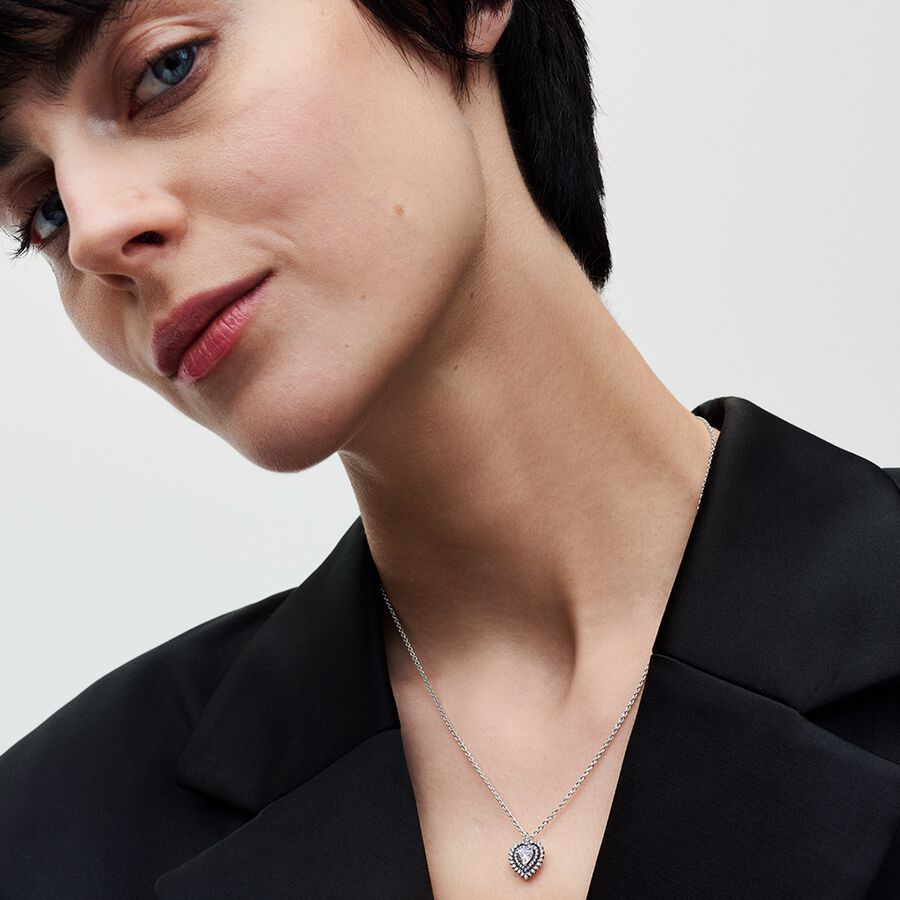 Pandora Sparkling Heart Halo Pendant Necklace