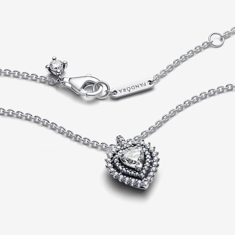 Pandora Sparkling Heart Halo Pendant Necklace