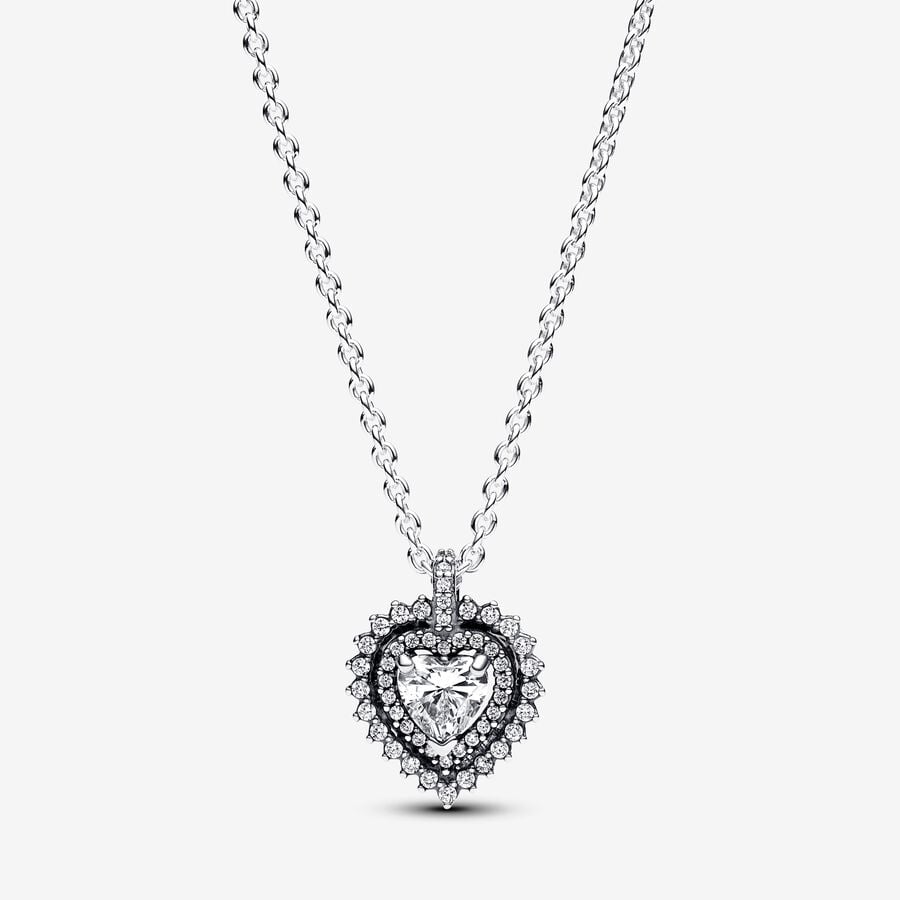 Pandora Sparkling Heart Halo Pendant Necklace