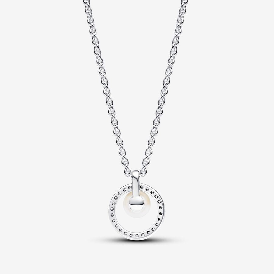 Pandora Treated Freshwater Cultured Pearl &amp; Pave Collier Necklace