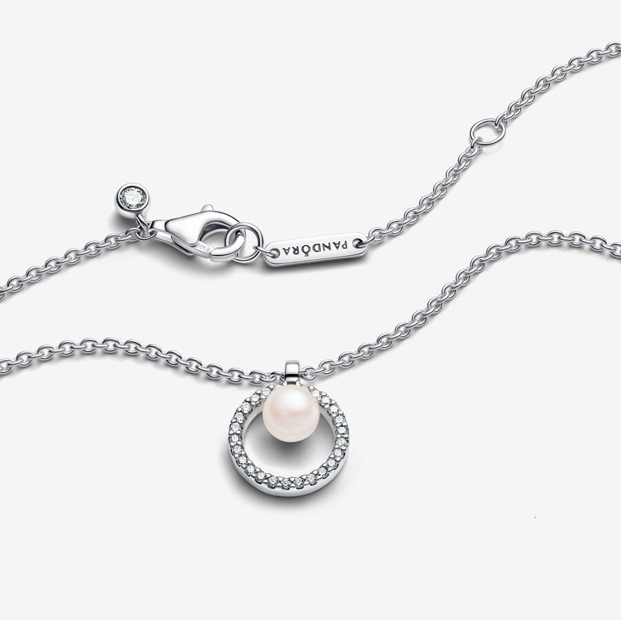 Pandora Treated Freshwater Cultured Pearl &amp; Pave Collier Necklace