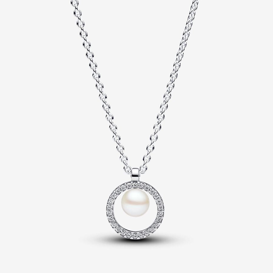 Pandora Treated Freshwater Cultured Pearl &amp; Pave Collier Necklace