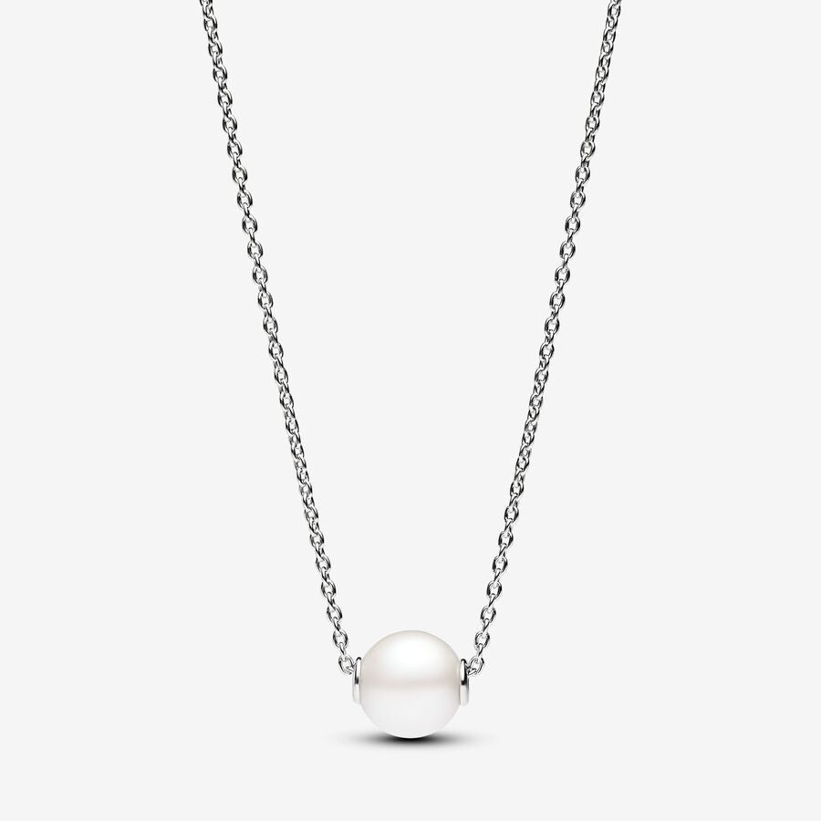 Pandora Treated Freshwater Cultured Pearl Collier Silver Necklace