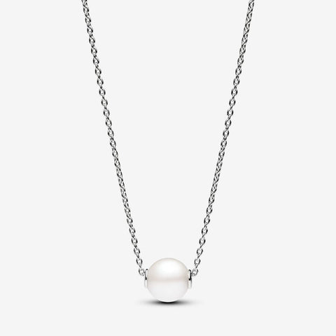 Pandora Treated Freshwater Cultured Pearl Collier Silver Necklace