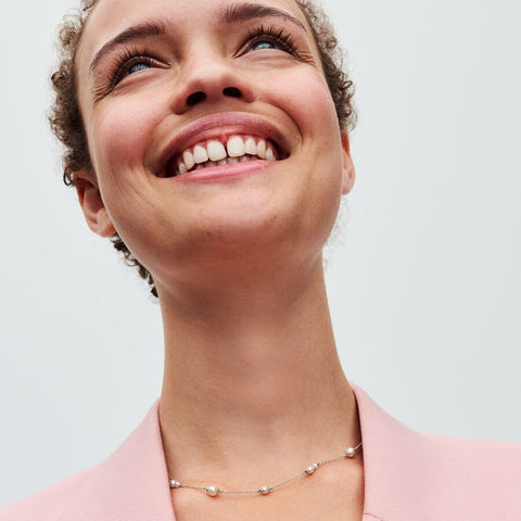 Pandora Treated Freshwater Cultured Pearl Station Chain Necklace