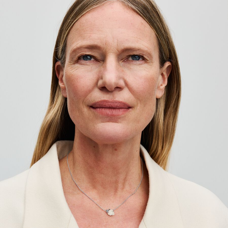 Pandora White Rose in Bloom Collier Necklace