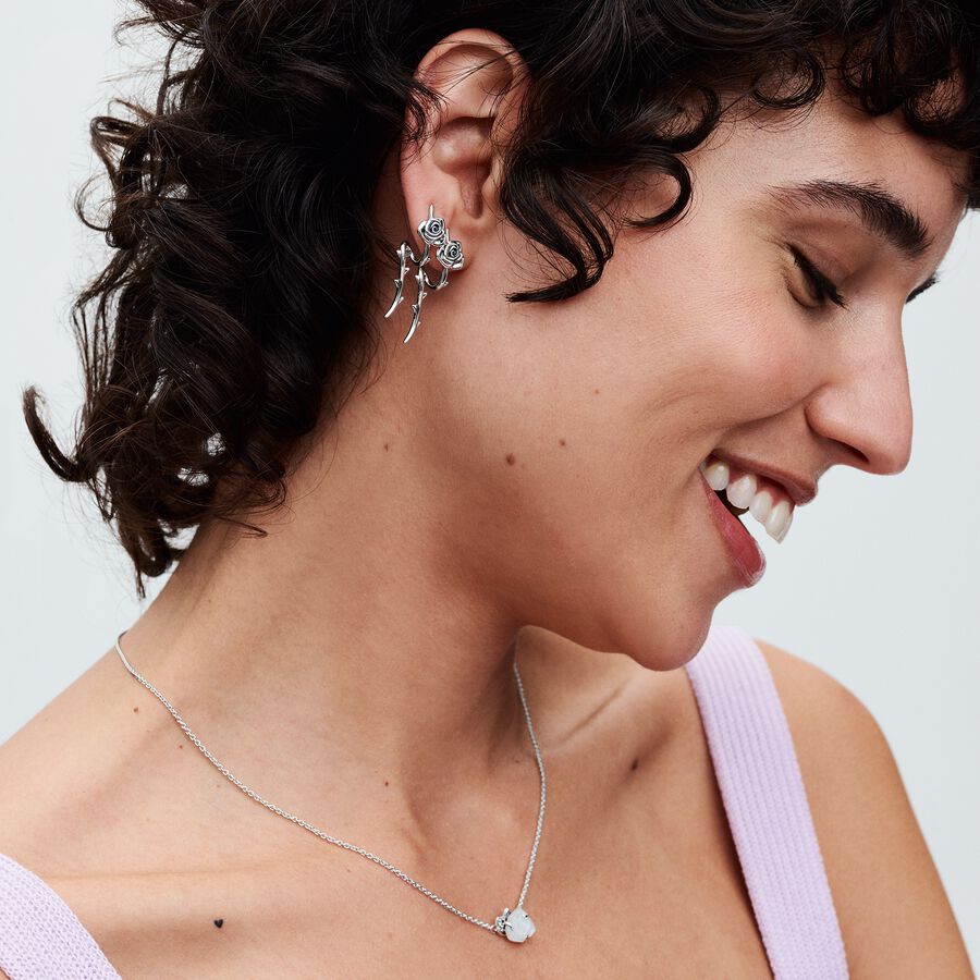 Pandora White Rose in Bloom Collier Necklace