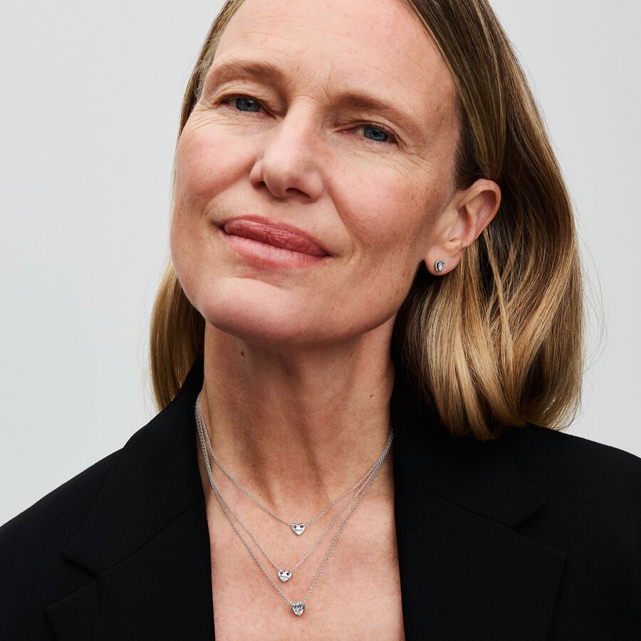 Pandora Forever &amp; Always Splittable Heart Collier Necklaces