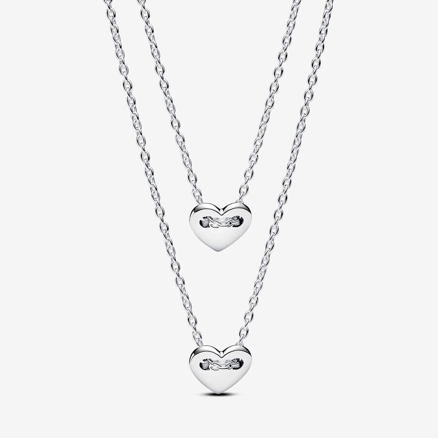 Pandora Forever &amp; Always Splittable Heart Collier Necklaces