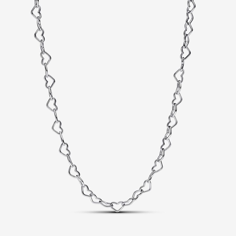 Pandora Linked Hearts Collier Silver Necklace