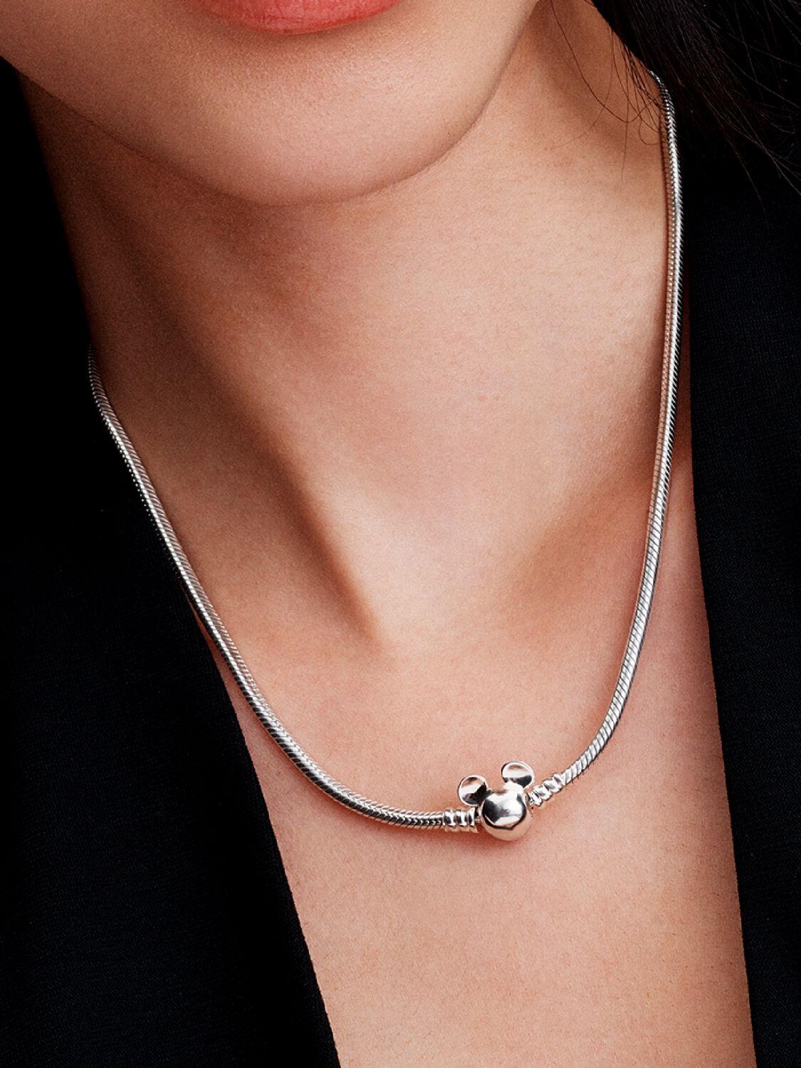 Pandora Disney Mickey Mouse Snake Chain Necklace