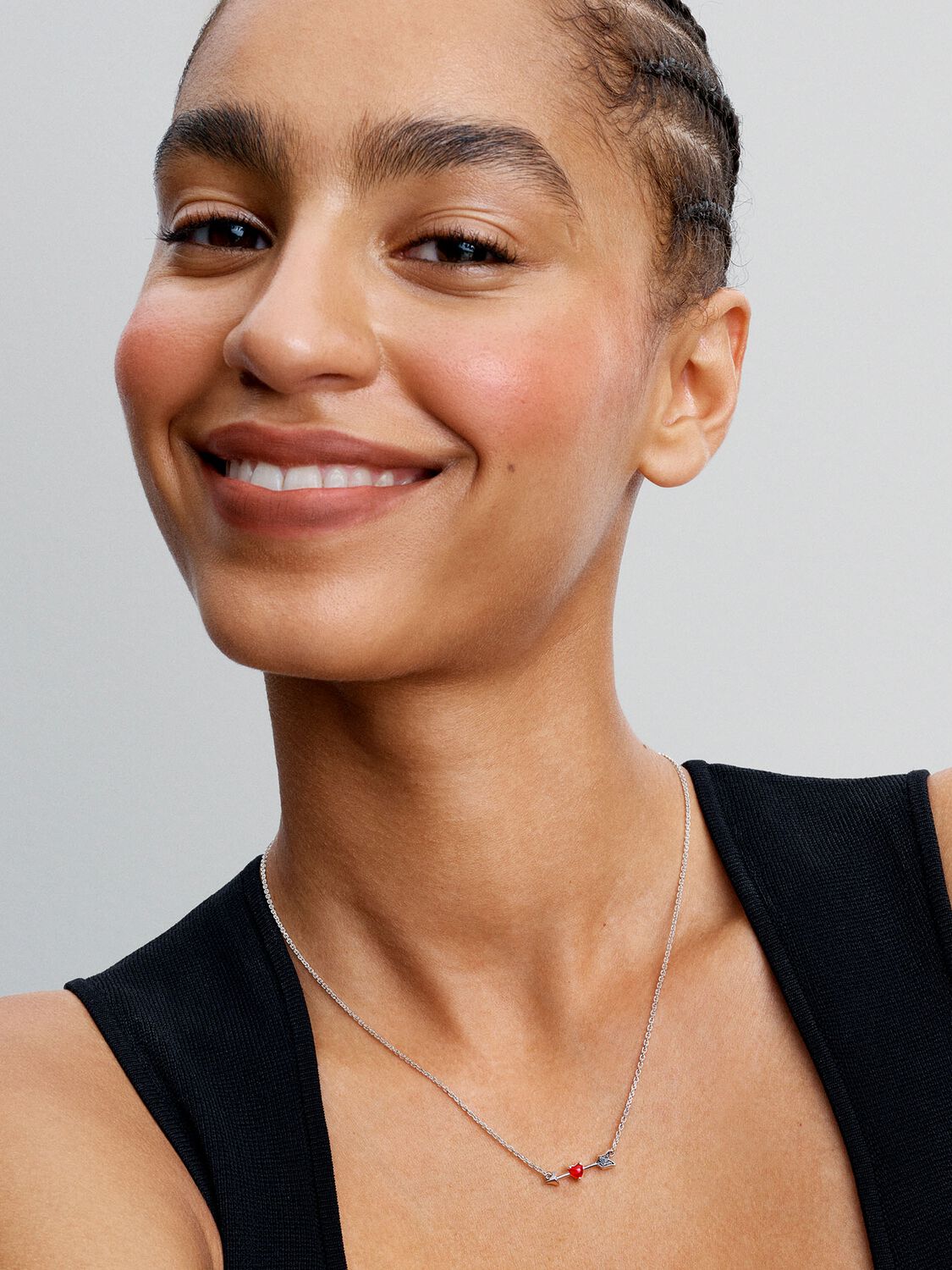 Pandora Arrow &amp; Murano Glass Heart Necklace