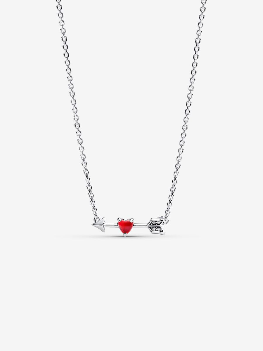 Pandora Arrow &amp; Murano Glass Heart Necklace