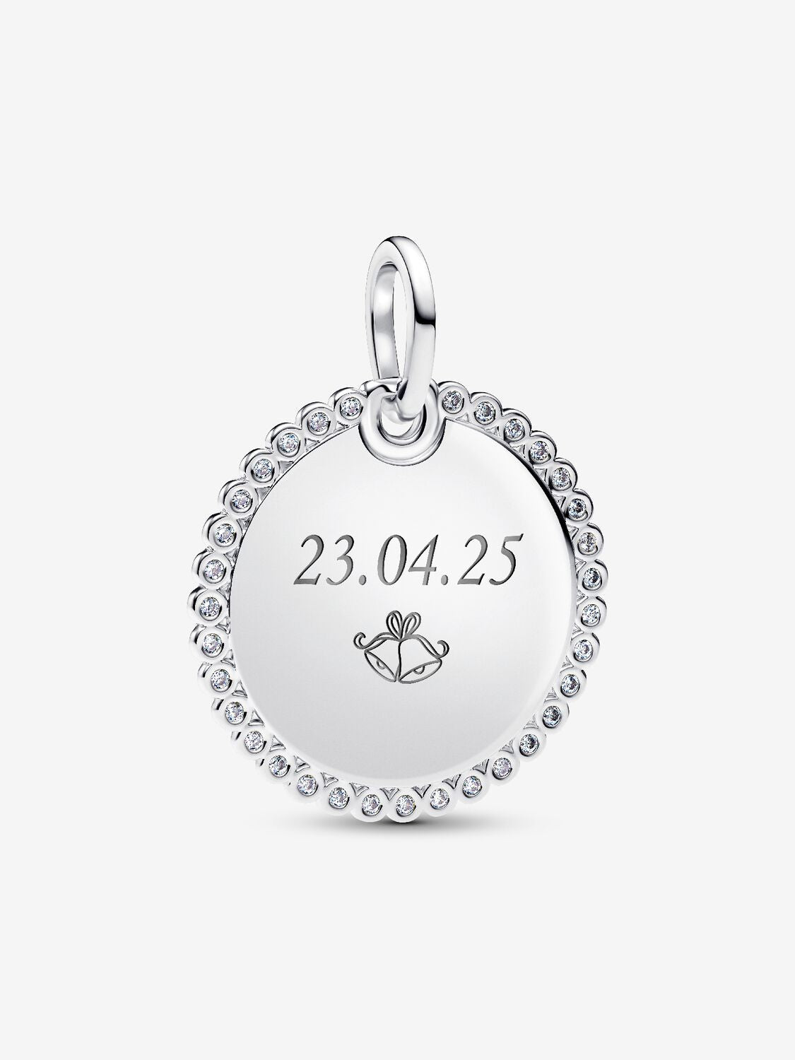 Pandora Sterling Silver Engravable Round Tag Pendant