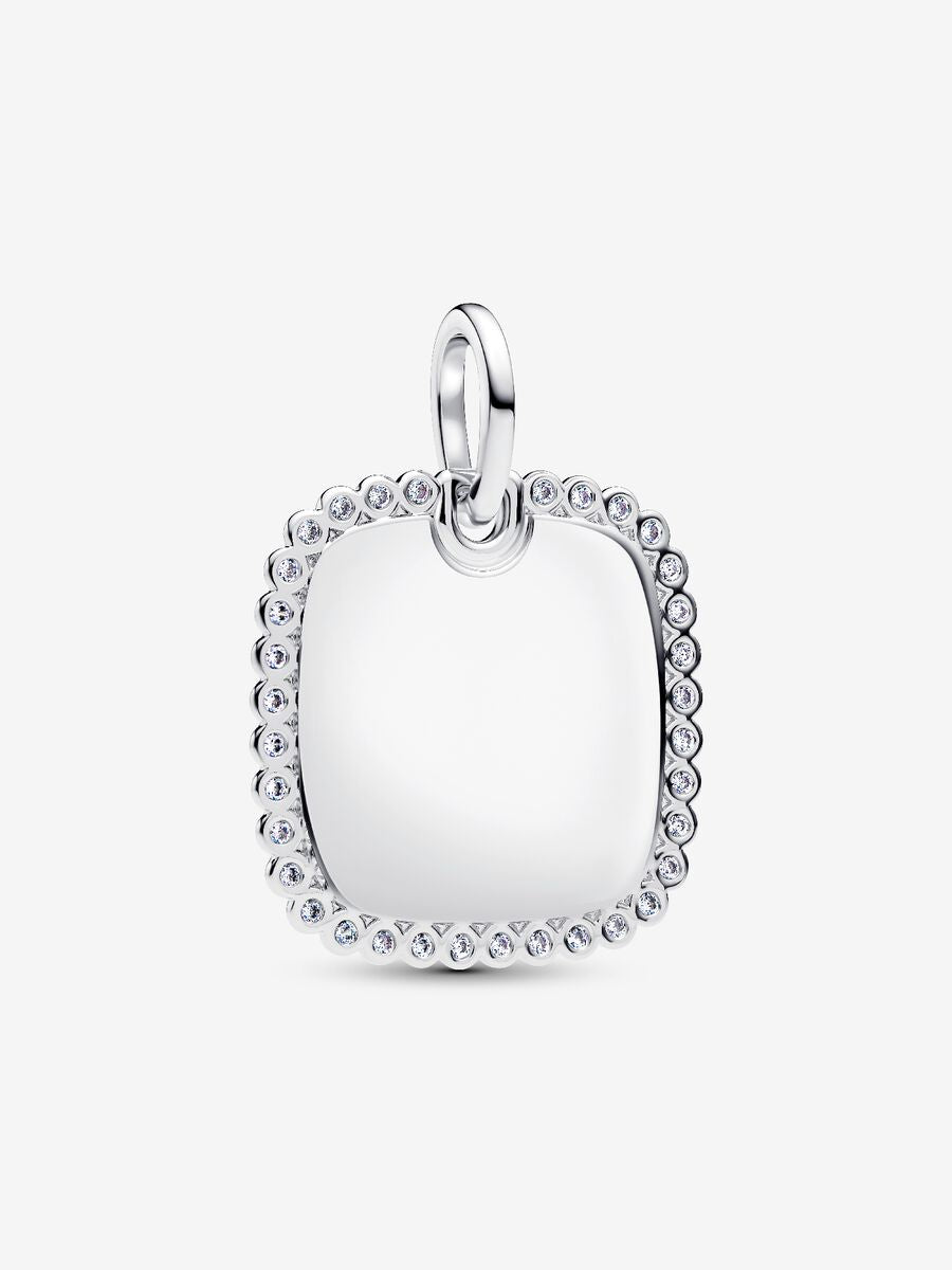 Pandora Sterling Silver Engravable Square Tag Pendant